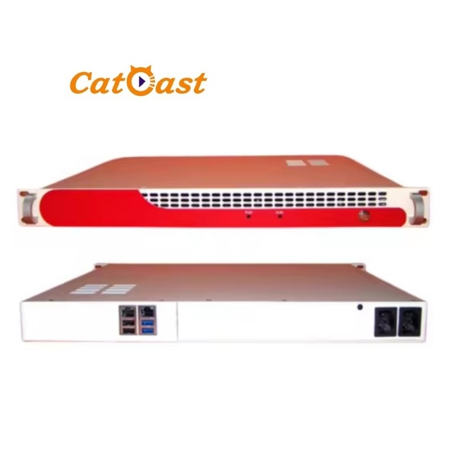 TV Head-end CATV H.264 H.265 4 Channel 1000M HD IP Video Transcoder with NMS Management