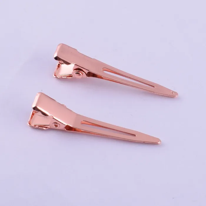 Pinza de metal para el pelo para niños, accesorios para el cabello de 45mm, color dorado y Rosa de lujo, novedad