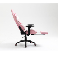 Chaise de jeu ergonomique de luxe rose Pro Silla Gaming, pivotante, réglable en hauteur, avec accoudoirs 4D, vente en gros