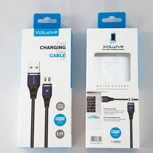 Emballage de câble de données pour accessoires de téléphone portable avec logo personnalisé, câble de charge suspendu 3 en 1, boîte de câble avec trou de suspension - Product Image 2