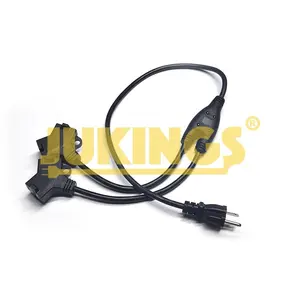 Câble répartiteur de cordon d'alimentation à 3 broches 1 à 2-cordon d'extension d'alimentation-bande de câble 4 économiseur de sortie-séparateur de sortie cordon électrique