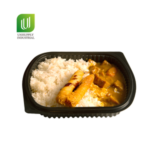 Disposable Plastic Meal Prep Containers Take Away Food Boxes Lunch Box 34oz 2 Compartment Bento Box with Lid