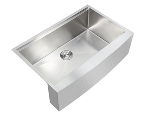 Farmhouse Apron-Front Large Standard Single Bowl 304 Stainless Steel Handmade NANO Surface Kitchen Sink Commercial Grade OEM - Product Image 3