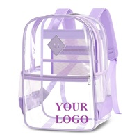 Haslor Usine OEM Personnalisation Sac à Dos Transparent PVC Grande Capacité avec Logo Personnalisé pour Garçons Filles Sac d'École pour Enfants