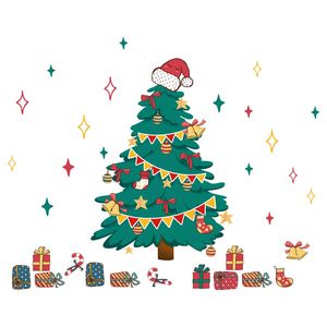 Ensemble d'autocollants de fenêtre de Noël mignons avec cadeaux 30*40cm*2pcs Décorations festives pour la maison, les vitrines de magasins, les fournitures de fête de Noël - Product Image 3