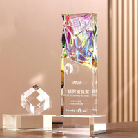 Trophées en cristal personnalisés Hyper Crafts, vente en gros d'usine, design élégant, plaques vierges en acrylique, blocs en bois, récompenses artisanales de qualité