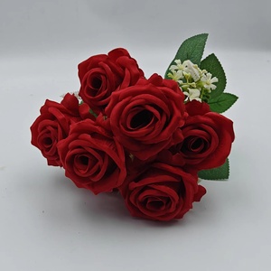 Bán Buôn Chất Lượng Cao Handmade PU Nhân Tạo Hoa Bất Cảm Ứng Hoa Hồng Đỏ 7 Hoa Hồng Cưới Của Mẹ Ngày Trang Trí Bên Nhà - Product Image 2