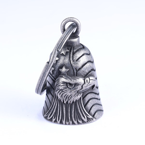 Cloche de moto vintage <span class=keywords><strong>en</strong></span> acier inoxydable avec logo personnalisé du fabricant, motif Aigle américain porte-bonheur - Product Image 4