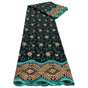 NI.<span class=keywords><strong>AI</strong></span> Luxo Novo Design Cor Azul Escuro Swiss Voile Lace Strass Tecido De Renda De Algodão Tecido De Renda Seca Africana - Product Image 2