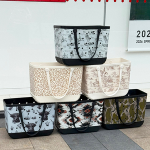 Bolsa de mano personalizada EVA con impresión de logotipo, estilo goma, para playa, para mujer, venta al por mayor, eventos de marketing, diseño con estampado occidental - Product Image 1