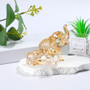 Transparent Handcrafted Glass Elephant Sculpture Minimalist Design Desktop Accent Piece for Bookshelf Cabinet Display Elegant - Product Image 1