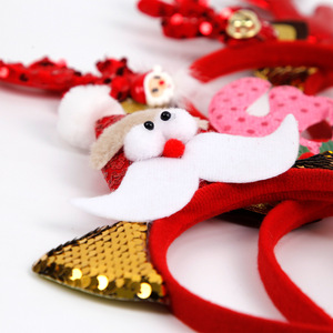 BF-41 nouveau Design noël rouge paillettes cerf cheveux bandeau chapeau pour la décoration <span class=keywords><strong>de</strong></span> fête <span class=keywords><strong>de</strong></span> noël - Product Image 4