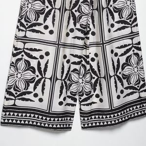 PB&ZA <span class=keywords><strong>Femme</strong></span> 2025 Nouvelle Collection Été – <span class=keywords><strong>Pantalon</strong></span> <span class=keywords><strong>Chic</strong></span> et Tendance à <span class=keywords><strong>Taille</strong></span> <span class=keywords><strong>Haute</strong></span> avec Cordon de Serrage et Effet Extensible, Style Vintage pour <span class=keywords><strong>Femme</strong></span> - Product Image 4