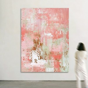 Hand Painted Oil Painting Pastel Colored Abstract Textured Wall Art For Living Room Decorative Canvas No <b>Frame</b> Impressionism - Product Image 1