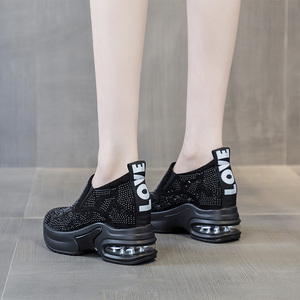 Zapatos de Mujer con Plataforma y Suela Gruesa de Corcho, Transpirables, con Amortiguación de Aire, de Charol, Estilo Casual y a la Moda - Product Image 2