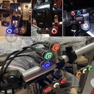 Interruptor de manillar de motocicleta Motorola, botón de reinicio de acero inoxidable de 16mm para control de foco - Product Image 5