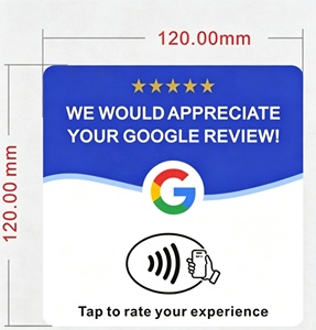 מעמד אקרילי שולחני 12 ס\"מ לכרטיס ביקורת גוגל NFC213 תואם לסריקת ביקורת ללא מגע 13.56MHz QR OEMODM - Product Image 5
