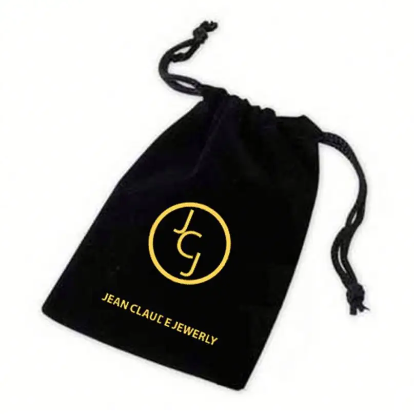 New Design Promotional Small Luxury Dust Velvet Jewelry Drawstring Pouch Packing Bag And Box With Logo