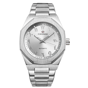 Orologio Meccanico Automatico da Uomo con Scala Numerica Araba Orientale 375, Cinturino <span class=keywords><strong>in</strong></span> <span class=keywords><strong>Acciaio</strong></span> Inossidabile, Impermeabile 3BAR, Regalo Aziendale - Product Image 4