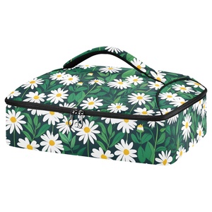 Bolsa Térmica Aislante de Aluminio con Diseño Floral Hawaiano Personalizado para Transporte de Pizzas, Cazuelas y Otros Alimentos - Product Image 1