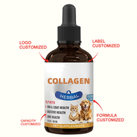 Complément liquide pour chiens pour la santé de la peau et du pelage, fourrure brillante, soulagement des démangeaisons, avec collagène, biotine, vitamine C, acide hyaluronique, action rapide