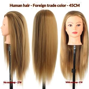 Mannequin de <span class=keywords><strong>tête</strong></span> pour perruque homme en soie de yak <span class=keywords><strong>et</strong></span> cheveux mélangés, résistant aux hautes températures, pour la pratique <span class=keywords><strong>et</strong></span> l'enseignement de la coiffure, de la permanente <span class=keywords><strong>et</strong></span> de la coupe - Product Image 2