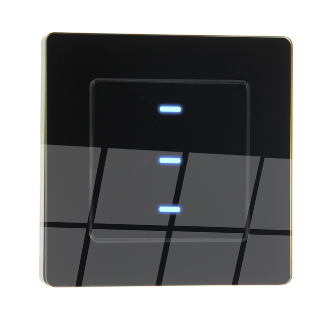 For Tuya Smart Glass Panel Wall Touch Switch Wifi-Controlled Alexa Google Home Compatible PC Material 240v Max Voltage 16a Max