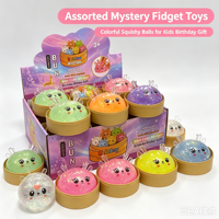 Jouet Squishy Mystère Arc-en-ciel en forme de Boulette Scintillante avec Boîte Surprise, Doux à Presser, Sensoriel, Anti-stress, Cadeaux