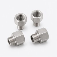 Raccord réducteur hexagonal BSP en acier inoxydable 201 304, filetage femelle-mâle 1/2 et 1 pouce, forgé à froid, moulé par investissement, décapé