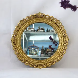 Потертая шикарная овальная зеркальная фоторамка из полимерной смолы, Классическая рамка из золотой и серебряной фольги для украшения стен и дома