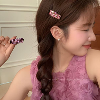 Pince à cheveux coréenne en cristal, petite pince bec de canard scintillante en strass, accessoires pour cheveux pour femmes et filles