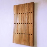 Natural Oak Wall Mounted Organizer -Tier Garderobe für Schuhe und Kleidung Modern Style Easy Standing Installation
