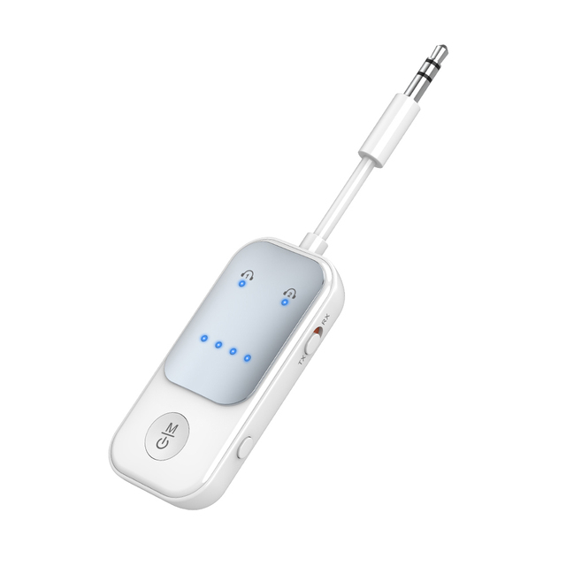 2-in-1 Wireless BT 5.4 Receiver Transmitter Adapter 19H Adapter Mic for TV PC Headphone Car Aircraft Made Durable Plastic BR19