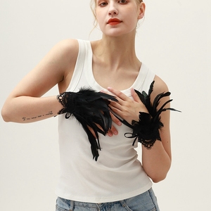 Kadınlar yetişkinler için ayarlanabilir tüylü bilek manşetleri cadılar bayramı kostüm sahne için gotik parti aksesuarı - Product Image 2