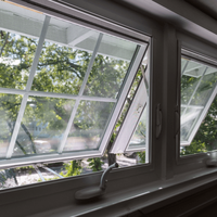 Fenêtre à auvent à suspension supérieure en aluminium hermétique et anticorrosion pour la rénovation des chambres et cuisines de villas