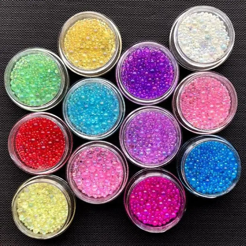 0.5-3mm farbe glas Water Drop Sparkle Beads Tiny Decorations für DIY Resin Craft Transparent Multicolored Nail Art Accessories