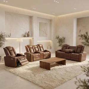 Sofá Reclinable Multifuncional de Cuero Frank con Portavasos y Almacenamiento Oculto, Ideal para Espacios Multiusos en Habitaciones de Huéspedes - Product Image 3