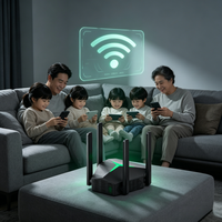 Peralatan WiFi High Gain AC1200Mbps Wifi Extender Router Relay Dual Band Mini Wifi Repeater untuk Apartemen dan Gedung