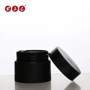 Aus China Luxus leer 4 Unzen Körper peeling Make-up Bambus behälter Bernstein schwarz Plastik gläser Glas mit Deckel