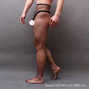 Men <b>Fishnet</b> Stockings Black Nylon Breathable Spring 2024 Leggings For Men - Product Image 4