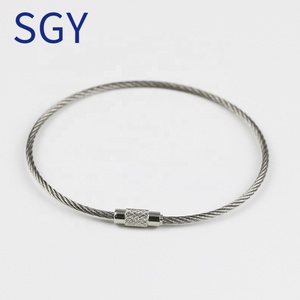 15cm Wire <span class=keywords><strong>Keychain</strong></span> schlüssel Chain Carabiner EDC Stainless Steel Wire Rope Cable Key Ring <span class=keywords><strong>Keyring</strong></span> für Outdoor Hiking chaveiro - Product Image 4