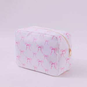 Neceser de Viaje Grande Personalizado con Cierre, Ecológico, con Estampado de Lazo Rosa, Impermeable, de Nailon, para Mujer - Product Image 2