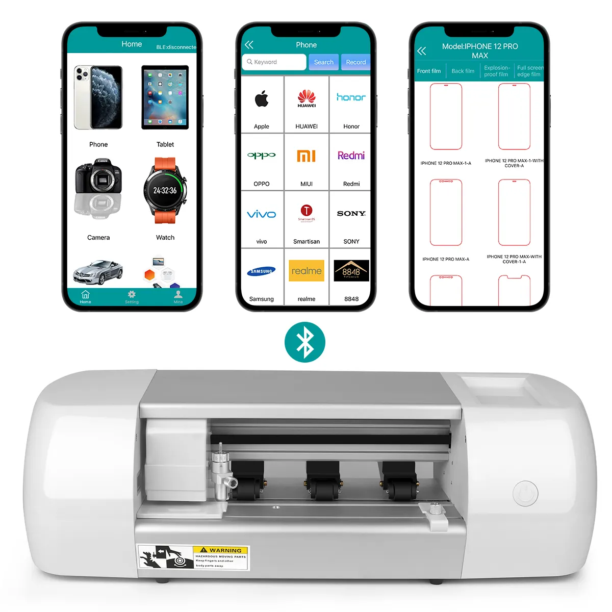 Intelligent Screen protector cutting machine to Custom made back skin for mobile phone , front TPU hydorgel film cutter machine