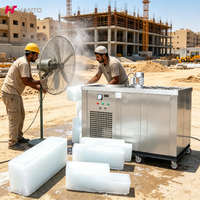 Machine à glace industrielle en blocs 500 kg/jour, refroidie par air, moteur silencieux, haute productivité, certifiée CE, pour la conservation du poisson