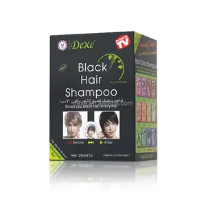 Meilleur shampoing instantané professionnel pour cheveux italiens, couleur noire, Permanent, noir, 25ml x 10