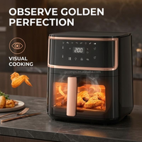 Hete Aanbieding 9L Vierkante Airfryer Oven Zonder Olie en Minder Vet Oververhitting Bescherming Anti-aanbaklaag Digitaal Venster Feestelijke Airfryer