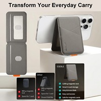 Porte-cartes magnétique en cuir de luxe pour iPhone 14 13 15 16 17 Pro Max 16Plus, anti-RFID, pour cartes bancaires et d'identité