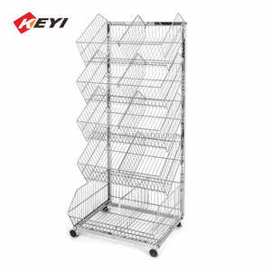 Superventa, promoción <span class=keywords><strong>usada</strong></span>, cesta de alambre de metal móvil, estante de exhibición, <span class=keywords><strong>estantería</strong></span> de supermercado a la <span class=keywords><strong>venta</strong></span> - Product Image 1