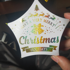 Kotak Permen Kertas Bentuk Bintang Berkilau Emas Berkualitas Tinggi, Dapat Digunakan Kembali, dengan Pita, Ukuran 12*12*4cm untuk Souvenir Pesta Natal - Product Image 4
