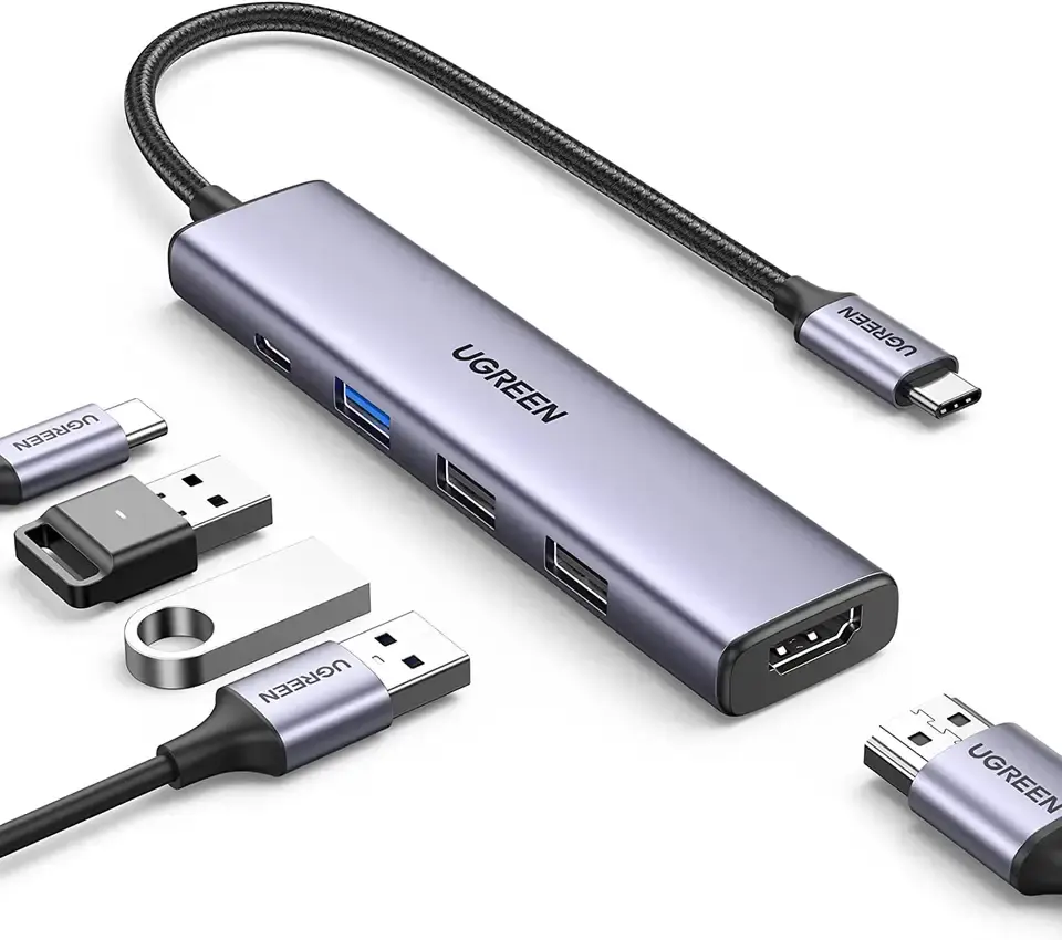 ฮับ USB แบบ3พอร์ต USB Type C พร้อม-50209-สีเทา